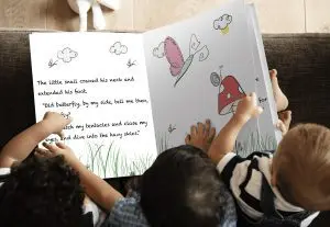 Children Reading The Snail & The Butterfly by Dougie Coop & CJ the Kid