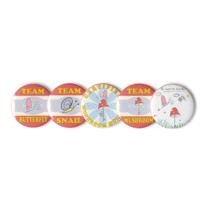 The Snail & The Butterfly Set of Small Pin Buttons